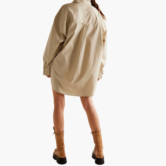 Free People We The Free Freddie Buttondown Shirt in Castle Wall Size Medium NWT - Picture 2 of 10